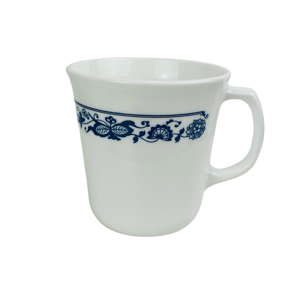 Vintage Corelle Corning Old Town Blue Onion 12oz White Coffee‎ Mug Cups Lot Of 4